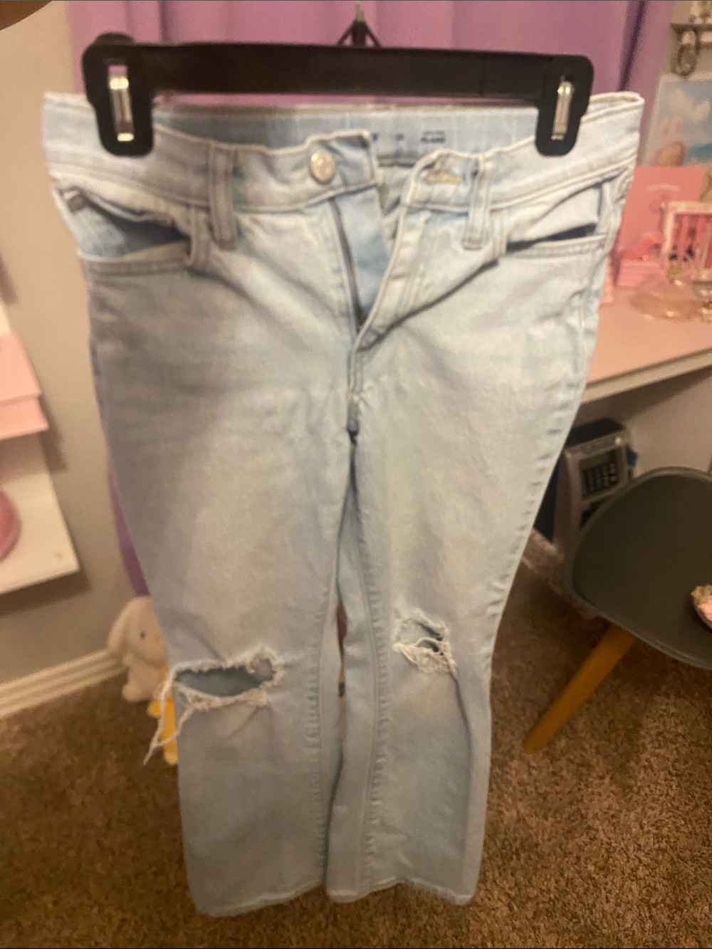 Old Navy Light Blue Straight Leg Ripped Jeans
